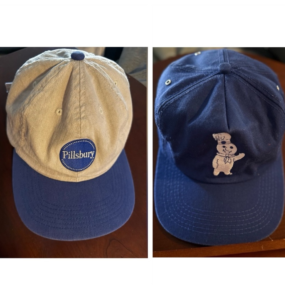 PILLSBURY Baseball Caps Vintage hat bundle of (2)